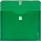 JAM Paper Enveloppes en plastique, fermeture autoagrippante, exp. de 1 po, 9 3/4 x 13 po, vert, 12/pqt-Taille : 9 3/4 x 13 po