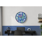 Monarch Specialties 9104 18" Round Juvenile Wall Clock - Multi-Coloured Face/White Frame-The contemporary white plastic frame not only complements any decor style but also provides a lightweight and durable structure, perfect for easy hanging in any indoor environment