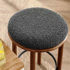 Modway - Fable Tissu Boucle Tabourets de comptoir - Charbon de bois en noyer - Ensemble de 2-Ossature en bois