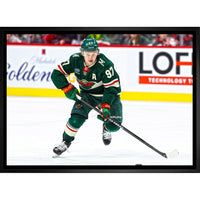 Kirill Kaprizov Minnesota Wild - Framed Canvas - 31" x 22"-Premium canvas print with gallery-wrapped edges