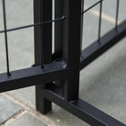PawHut Outdoor Welded Wire Dog Kennel with Cover - 4' x 4' x 4.5' - Black/Silver-Easy latch and lock gate 
