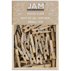 JAM Paper Wood Clip Clothes Pins - Small - 7/8" - Natural Brown - 50 Pack-Colour: Natural Brown