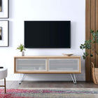 Modway Nomad 47" TV Stand - Oak-Sliding Mesh Doors
