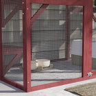 PawHut 71" L Outdoor Catio Cat Enclosure with Asphalt Roof and Jumping Platforms - Wine Red-Wood is coated with pet-safe sealant 