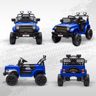 Qaba 12V Kids Ride on Truck Car with Remote Control, Openable Doors - Blue-Seat belt and power display enhance safety and convenience 