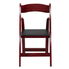 Flash Furniture HERCULES Series Mahogany Wood Folding Chair with Vinyl Padded Seat-Waterproof Detachable Seat