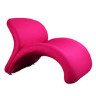 Manhattan Comfort - Rosebud fauteuil d’appoint moderne de 30,3 po en mélange de laine, rembourré, fuchsia, lot de 2-Cadre en métal avec 3 pieds géométriques