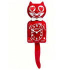Kit-Cat Klock - Horloge murale classique chat aux yeux en forme de cœur - Rouge-Horloge murale de personnage emblématique présentant les yeux roulants et la queue de pendule remuante signatures