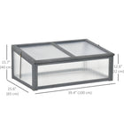 Outsunny châssis froid en bois 39 po L x 26 po l x 16 po H avec couvercle supérieur ouvrable et incliné, gris-Conception du dessus en pente empêchant l'accumulation d'eau de pluie  
