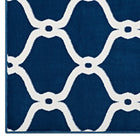 Modway - Beltara Treillis transitionnel en maillon de chaîne Tapis de comédie 8 pi l x 10 pi L - Bleu marocain et ivoire-Polypropylène 100% à thermofixation douce