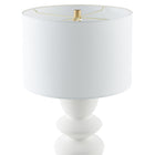 Hudson&Canal Cassian 25" Tall Table Lamp with Fabric Shade - Matte White/Brass/White-Rated for one 60W incandescent bulb - 9W LED bulb, 13W fluorescent (CFL) bulb, or 9W self-ballasted LED bulb, E26-base bulb, Bulb not included