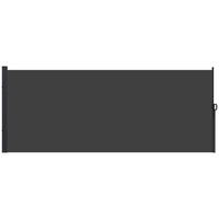Outsunny Retractable Side Awning - 13' x 6' - Black-UV30+ PU-coated garden awning protects from wind, sun, and ultraviolet light
