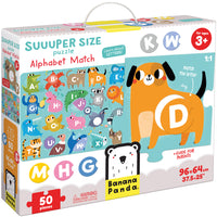 Banana Panda Suuuper Size Puzzle - Alphabet Match-A PERFECT PUZZLE AND MATCHING ACTIVITY FOR KIDS TO LEARN ABOUT LETTERS AND ANIMALS - this large puzzle allows kids to put together a jumbo puzzle, then match the circular letter pieces to the correct animals