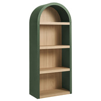 Modway Caleb 4 Arched Display Shelf Bookcase - Hunter Green-Arched Frame
