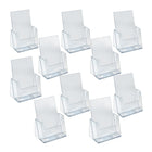 Azar Desktop/Countertop Vertical Acrylic Brochure Holder - 5.5" x 8.5" - Clear - 10 Pack-Sold in Pack of 10
