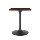 Modway Lippa 24" Square Wood Dining Table - Black Cherry Walnut-Wood Veneer