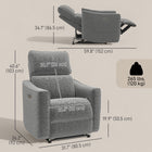 HOMCOM Power Recliner with USB Ports - Dark Grey-137° back adjustment for reading, napping, or watching TV