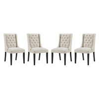 Modway Baronet Fabric Dining Chair - Beige - 4 Pack-Elegant Modern Dining Side Chair