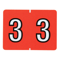 Pendaflex Numeric End Tab Dark Orange Filing Labels - 3 - 500 Pack-Compatible with DataFile L8700 series labels