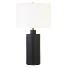 Hudson&Canal - Lampe de table Carlina en céramique de 63 cm de haut avec abat-jour en tissu, - Noir mat/blanc-Design traditionnel pour votre salon, votre espace de travail ou votre table de chevet