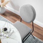 Modway Craft Upholstered Fabric Dining Side Chairs - Black/Light Grey - 2 Pack-Come Fully Assembled