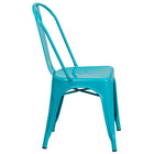 Flash Furniture Crystal Teal-Blue Metal Indoor-Outdoor Stackable Chair-Seat Size: 12" - 14"W x 14"D