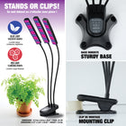 Bell+Howell Growburst Indoor Plant Growing Lamp-Since lighting needs vary by plant species: auto timer 3 6 or 9 hours plus 8 brightness levels to fit most indoor plant lighting needs