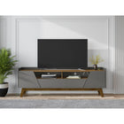 Manhattan Comfort Marcus 70.86" Mid-Century Modern TV Stand - Grey and Nature-Recommended for a 70" TV