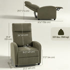 HOMCOM Push Back Recliner with Padded Seat for Home Theater - Dark Green-Soft, skin-friendly corduroy fabric ensures a comfortable experience