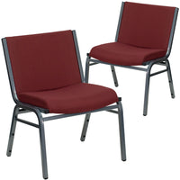Flash Furniture HERCULES Series Big & Tall Fabric Stack Chair - Burgundy - 2 Pack-Set of 2 Multipurpose Stack Chairs