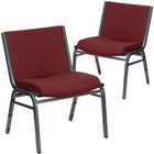 Flash Furniture – Chaise empilable Hercules grande et très large en tissu, bourgogne, capacité de 1000 lb, 2/paquet-Ensemble de 2 chaises empilables polyvalentes