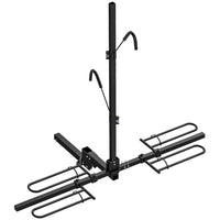 HOMCOM Hitch Mount Car Bike Rack-Powder coated steel rack holds up to 2 bikes with 200 lb (91 kg) capacity, suitable for regular and ebikes
