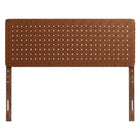 Modway Sparta Weave Vegan Leather Queen Headboard - Walnut Brown-5 Height-Adjustable Mounting Positions