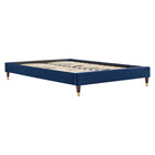 Modway Harlow Performance Velvet Queen Platform Bed Frame - Navy-Queen Platform Bed Frame