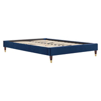 Modway Harlow Performance Velvet Queen Platform Bed Frame - Navy-Queen Platform Bed Frame
