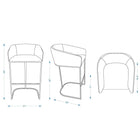 Manhattan Comfort Louvre 21" Mid-Century Modern Leatherette Upholstered Barstool - Black and Titanium Gold - 2 Pack-Upholstered in Leatherette with Foam Padding