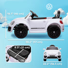 Qaba 12V Volkswagen Beetle Licensed Kids Electric RC Car - White-Four wheels suspension system offers comfortable rides on flat roads 