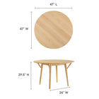 Modway Gallant 47" Round Dining Table - Oak-MDF And Rubberwood 