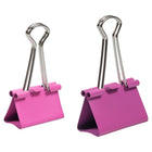JAM Paper Colourful Binder Clips Assortment - Medium & Large - Pink - 27 Pack-Sizes: Medium 1.25 inch (32mm) & Large 1.6 inch (41mm) | Easily spring back into shape when removed