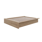 Nexera - Lit Plateforme double James en Chêne Brun-Design Minimaliste et Élégant : Base de lit plateforme en chêne brun, conçu en bois d'ingénierie de haute qualité pour une élégance contemporaine