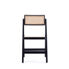 Manhattan Comfort Pullman 18.11" Industry Chic Dining Folding Chair - Black and Natural Cane - Set of 4-Seat Height Measures: 17.72 in. With Weight Capacity of 275 lb