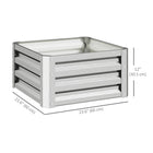 Outsunny - Jardin surélevé 2 pi L x 2 pi l x 1 pi H, 2 pièces, cadre en acier galvanisé pour légumes - argent - Paquet de 2-Matériau en acier galvanisé avec revêtement en poudre pour une utilisation en extérieur 