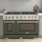 Kucht 48" KFX-X Series Pro Style Propane Gas Range - Stainless Steel/Olive Green-2 Years Limited Manufacturer Warranty
