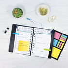 Blueline 2026 PlannerPlus Daily Planner - 8" x 5" - Black - Bilingual-Contains reference calendars of past, current and following two months on each spread