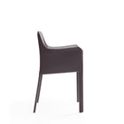 Manhattan Comfort - Lot de 2 fauteuils de salle à manger modernes Paris 21,65 po en similicuir gris-Hauteur d’assise : 44 cm