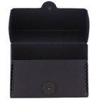 JAM Paper Kraft Portfolio with Button and String Small Wide - 4 1/4 x 6 1/4 x 2 - Black Recycled-Kraft Button & String Portfolios feature a button and string tie closure