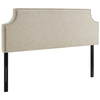 Modway Laura Upholstered Fabric Queen Headboard - Beige-Fine Polyester Upholstery