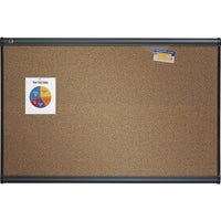 Quartet - Tableau d'affichage en liège Prestige de couleur, 36 po x 48 po-Surface de liège naturelle avec couleur mélange graphite  