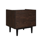 Manhattan Comfort Duane 20.23" Mid-Century Modern Nightstand - Dark Brown/Navy Blue-Home Assembly Required. All Hardware Included