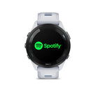 Garmin - Forerunner 265, lunette noire avec boîtier Whitestone et bracelet en silicone Whitestone/bleu maree-Les fonctions de securite et de suivi, y compris la detection d'incident (lors de certaines activites de plein air) et l'assistance, envoient un message avec votre position en direct aux contacts d'urgence lorsqu'ils sont associes à votre smartphone compatible ; necessite une configuration et que votre smartphone se trouve dans une zone couverte par le reseau où la connectivite des donnees est dispon